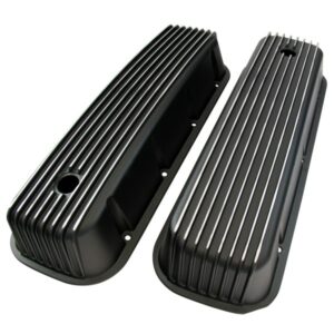 Finned Valve Covers Black BBC