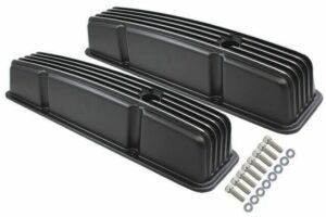SBC Finned Valve Cover BLK