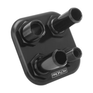 Proflow Firewall Bulkhead Aluminium Air Con 4 Port #6, #10 Inline, Black