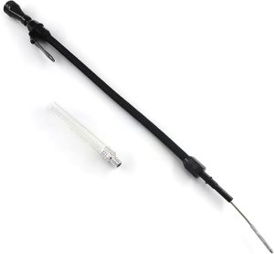 Chevy LS Engine Oil Dipstick – Braided Stainless Steel black