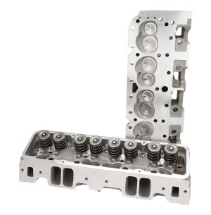 Proflow Cylinder Heads, SuperMax 210, SB Chev, Aluminum, Assembled, Inc Studs & G/Plates, 64cc Chamber, Angle Plug, 210cc Intake Runner,  600HP, Pair