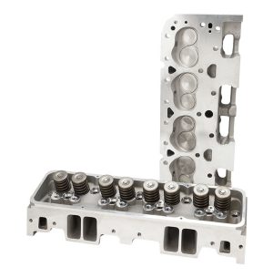 Proflow Cylinder Heads, SuperMax 210 CNC, SB Chev, Aluminum, Assembled, Studs & G/Plates, 64cc Chamber, Angle Plug, 210cc Intake Runner, 600HP, Pair