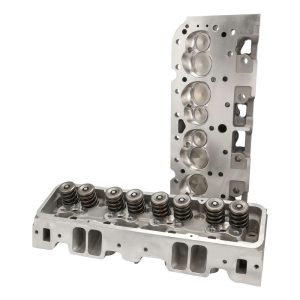 Proflow Cylinder Heads, SuperMax 220 CNC, SB Chev, Aluminum, Assembled, 7/16 Studs & G/Plates 64cc Chamber, Angle Plug, 210cc Intake Runner,600HP,Pair