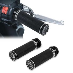 Attitude Inc Handlebar Hand GrIps, 1 in, Handlebar. For Harley Touring Yamaha Suzuki Kawasaki, Pair
