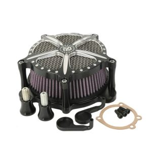 Attitude Inc Air Filter Assembly ,Billet Aluminium Machined Black ,EFI, For Harley Softail Custom ,Kit