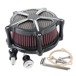 Attitude Inc Air Filter Assembly ,Billet Aluminium Machined, Black For Harley Harley Sportster Custom XL 883C 1991-2018, Kit