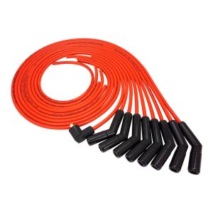 Proflow SuperMax Wire, Ignition Lead Kit, 8.5mm Spiral Core, Red, Ceramic 135 Deg Plug, Hei & Socket Cap, Universal, V8 with Separator Set