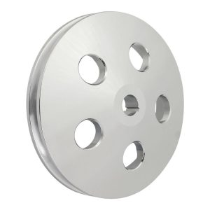 Proflow Power Steering Pulley, V-belt Style, Single Groove, Type 2 Pump .665in Press Fit, 5.80 in. O.D, Chev, Aluminum Chrome,