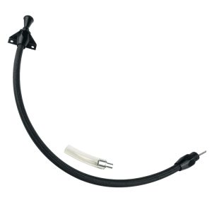 Proflow Transmission Dipstick, Braided Stainless Black , Billet Handle, Firewall Mount For Ford, C4 Case Fill, Each