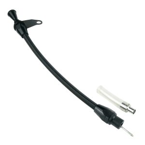 Proflow Transmission Dipstick, Braided Stainless Black , Billet Handle, Transmission Mount, For Ford, C4 Case Fill, Each