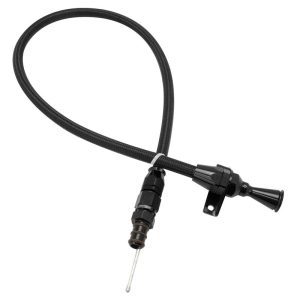 Proflow Transmission Dipstick, Braided Stainless Black, For Holden Commodore VE-VF, GM 6L80/6L80E, Billet Handle, Universal Firewall Mount, Each