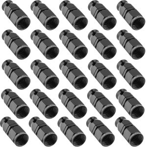 Proflow Bulk Pack Aluminium Straight Hose End -06AN For PTFE, Black, 25pc