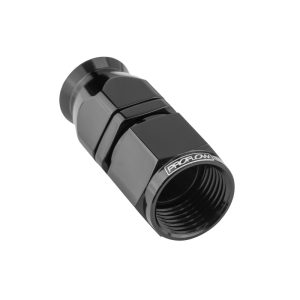Proflow Aluminium Straight Hose End Hose End -12AN For PTFE, Black