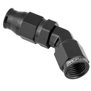Proflow Black 45 Degree Hose End Hose End For -03AN PTFE Hose