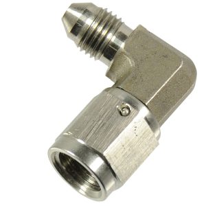 Proflow Stainless Steel Brake Adaptor 90 Degree Male -04AN To Female -04