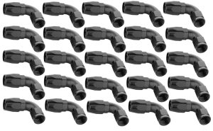 Proflow Bulk Pack Cutter Hose End 90 Degree -06AN, Black, 25pc