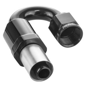 Proflow Crimp Hose End 180 Degree -06AN, Black