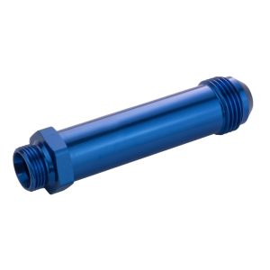 Proflow Fitting Inlet Fuel Adaptor Male Feed Demon 9/16 x 24 To -08AN Male 2in, Blue