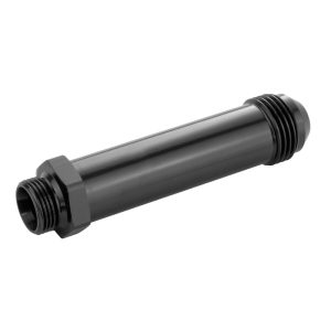 Proflow Fitting Inlet Fuel Adaptor Male Feed Demon 9/16 x 24 To -08AN Male 2in, Black