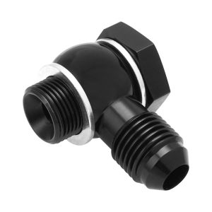 Proflow Fitting, Fuel Inlet Banjo Kit, 9/16-24 x AN6 , Suits Holley Side Pivot Bowl, Barry Grant, FiTech, Black