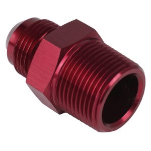 Proflow Adaptor Male -04AN To 1/4in. NPT Straight, Red