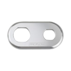 Proflow Bulkhead Aluminium Plates 2 Hole, 1x #6 and #10 A/C Fitting, Polished