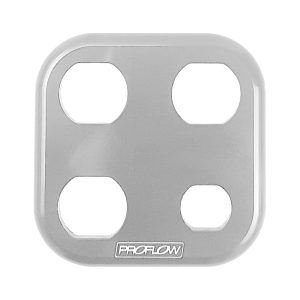 Proflow Bulkhead Aluminium Plates 4 Port Square, 3x #10 and 1x #6 A/C Fitting, Polished