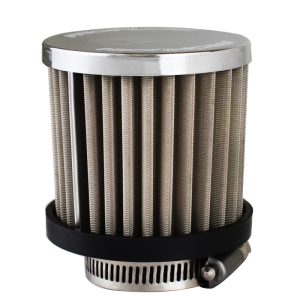 Proflow Breather Filter Clamp On, 75mm High, Rubber Base Suit 1.5in. Tube, Chrome