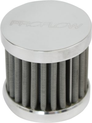 Proflow Oil Breather Filter Billet -12AN Female, Valve Cover, 90x78mm, Polished