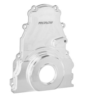 Proflow Timing Cover, 2-Piece, For Holden/Chevrolet LS1/LS2/LS3 Engines, Billet Aluminium, Silver