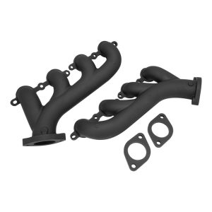 Proflow Exhaust Manifolds, For Holden / Chev LS Series Engines, High-Silicone Ductile Cast Iron, Black Ceramic Coated, Pair