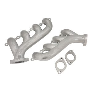 Proflow Exhaust Manifolds, For Holden / Chev LS Series Engines, High-Silicone Ductile Cast Iron, Polished & Silver Ceramic Coated, Pair