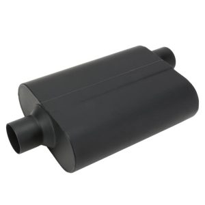 Proflow Muffler, 2.50 in, Black Compact Flow Chamber II, Side Inlet To 2.5 in. Centre Outlet, 9.75" x 13" x 4" body, Each