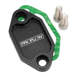 Proflow Fuel Pump Block-Off Plate, Aluminium, Black Anodised, For Holden 253 308, Each