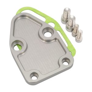 Proflow Fuel Pump Block-Off Plate, Aluminium, Silver Anodised, SB For Chevrolet, Each