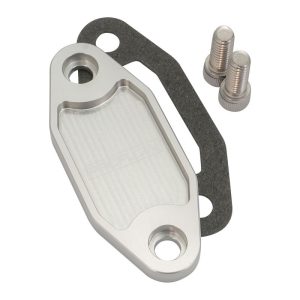 Proflow Fuel Pump Block-Off Plate, Aluminium, Silver Anodised, For Ford 302-351C, Each