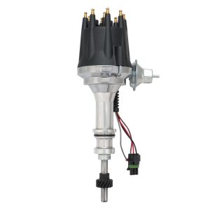 Proflow Distributor, Billet Aluminium, Black Cap, HEI, Ready-to-Run, Vacuum Advance, For Ford 351 Windsor