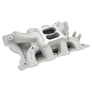 Proflow Intake Manifold, Ford 302, 351 Cleveland, Dual Plane, Aluminium, Square Bore, Silver, Each