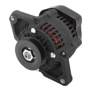 Proflow Alternator Power Spark Ultra Mini, 70 Amp Internal Regulator Universal, Black Wrinkle, 1 wire Nippondenso Style, Each