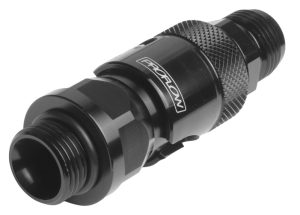 Proflow Fitting, Dry Break, Quick Release, Aluminium, Black, Holley Fuel Bowl -08 AN Male