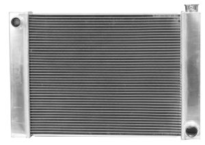 Proflow Radiator, Universal, Fabricated Aluminium Tanks, Natural, 30 in. Wide, 19.00in. High, 2.25 in. Thick, Chev Side Inlet & outlets