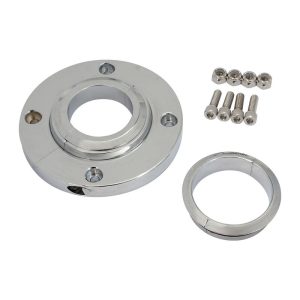 Proflow Universal Chrome Aluminium Steering Column Floor Mount Plate, Kit