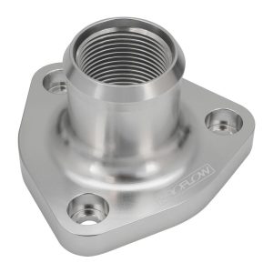 Proflow Water Neck, Billet Aluminium Thermostat Housing, For Nissan & Holden RB30, RB25, Polished Silver