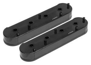 Proflow Valve Covers, LS Aluminium Fabricated, Black, Tall, For Chevrolet LS Logo, Pair