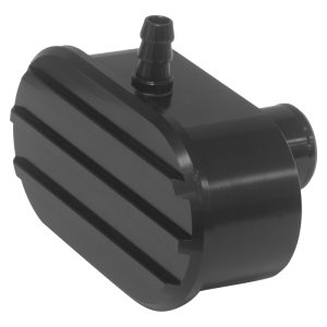 Proflow Valve Cover Breather, Push-In, Oval, Aluminium, Black, Finned, with PCV Tube