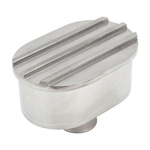 Proflow Valve Cover Breather, Push-In, Oval, Aluminium, Polished, Finned