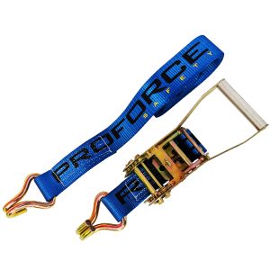 Proforce Tie-Downs Straps, Ratcheting, 2 in. x10 ft, Short Handle, Blue
