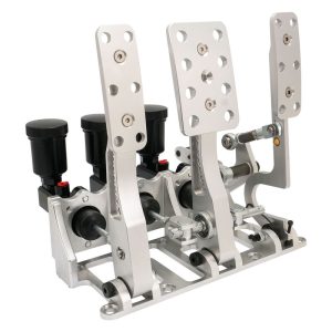 RTS Racing Hydraulic Pedals Box, Lightweight Aluminium, Floor Mount, Brake, Clutch, Accelerator Pedal with .750" Bore Master Cylinders, Raw, Kit