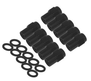 Wheel Lug Nut Kit, Black 002 Streetpro Mag, Length 1.56, M12 x 1.5, .700 shank, Set of 10