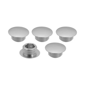 Street Pro Wheel Lug Nut Block Off Caps, 1/2''-20, Billet Aluminium, Silver, Set of 5